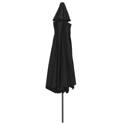 Aurinkovarjo metallirunko 390 cm musta