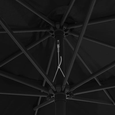 Aurinkovarjo metallirunko 390 cm musta