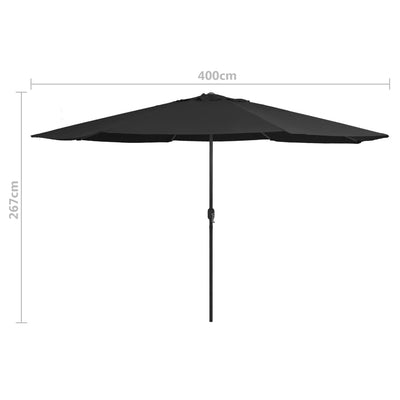 Aurinkovarjo metallirunko 390 cm musta