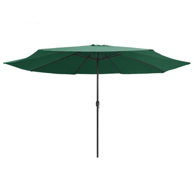 Aurinkovarjo metallirunko 390 cm vihreä