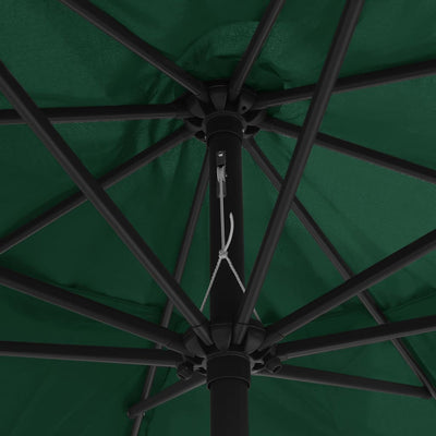Aurinkovarjo metallirunko 390 cm vihreä