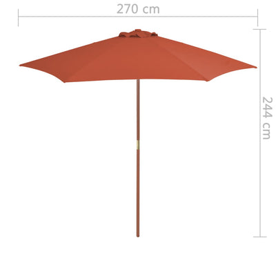 Aurinkovarjo puurunko 270 cm terrakotta