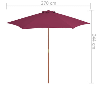 Aurinkovarjo puurunko 270 cm viininpunainen