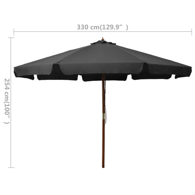 Aurinkovarjo puurunko 330 cm antrasiitti