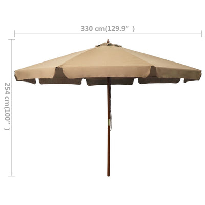Aurinkovarjo puurunko 330 cm ruskeanharmaa