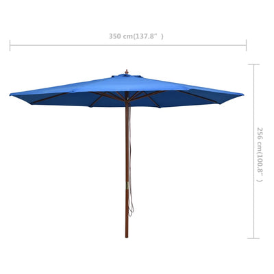 Aurinkovarjo puurunko 350 cm sininen