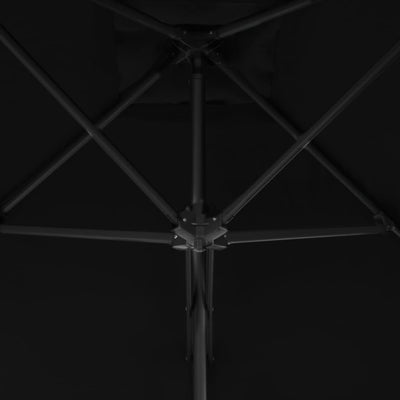 Aurinkovarjo terästangolla musta 300x230 cm