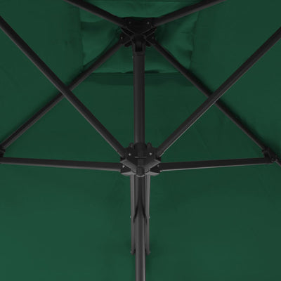 Aurinkovarjo terästanko 250x250 cm vihreä