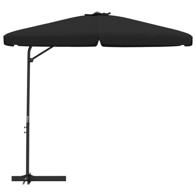Aurinkovarjo terästanko 300 cm musta