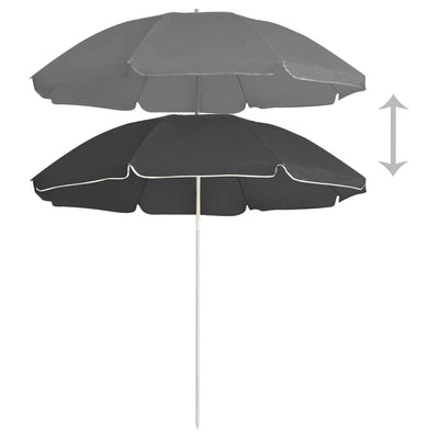 Aurinkovarjo terästanko antrasiitti 180 cm