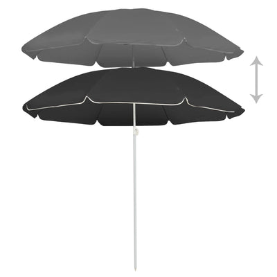 Aurinkovarjo terästanko antrasiitti 180 cm