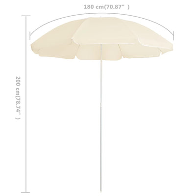 Aurinkovarjo terästanko hiekka 180 cm