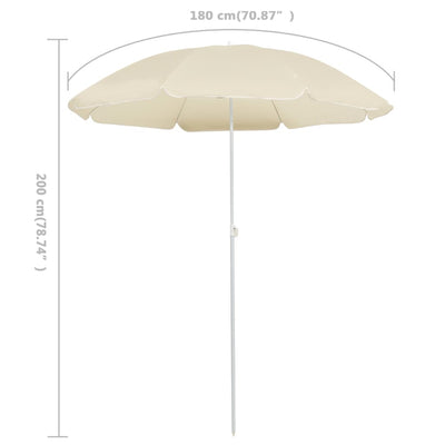 Aurinkovarjo terästanko hiekka 180 cm
