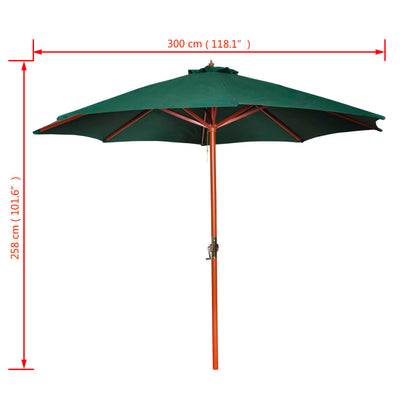 Aurinkovarjo vihreä 258 cm