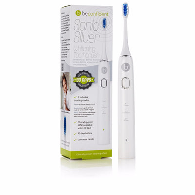 Sonic silver sähköinen valkaiseva hammasharja #white/silver 1 kpl - BECONFIDENT