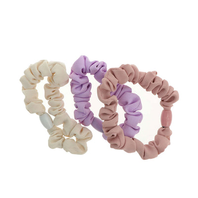 Wrinkled ponytail holders #beix-lila-rosa 3 kpl - INCA