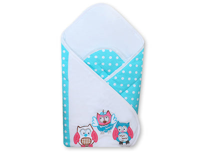Baby nest with stiffenig- Owls Bigi Zibi & Adele turquoise
