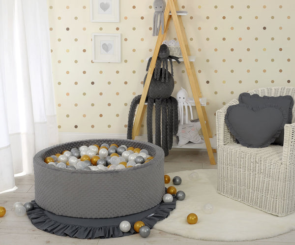 Bobono - Pallomeri minky 30 cm 300 palloa tummanharmaa