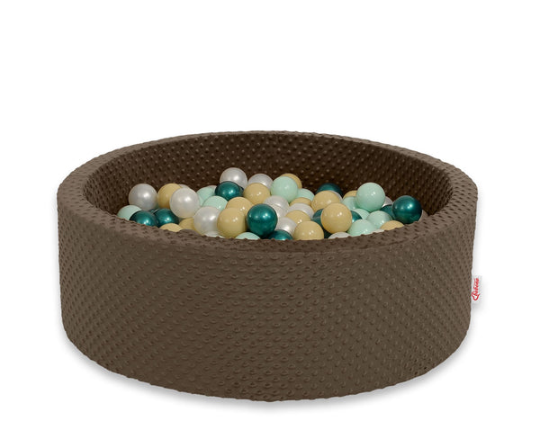 Bobono - Minky-pallomeri 200 palloa, suklaanruskea, korkeus 30 cm