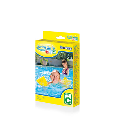 Bestway 32033 - 10 x 6,25 cm x 1,5 cm Swim Safe -uimarenkaat, siniset ja keltaiset lisävarusteet.