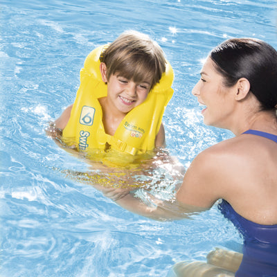 Bestway Swim Safe -uimaliivi, koko 20 x 18,51 cm, 46 cm, väri sininen. Uimiliivi lapsille, jossa on askelma helpottamaan uimaan oppimista.