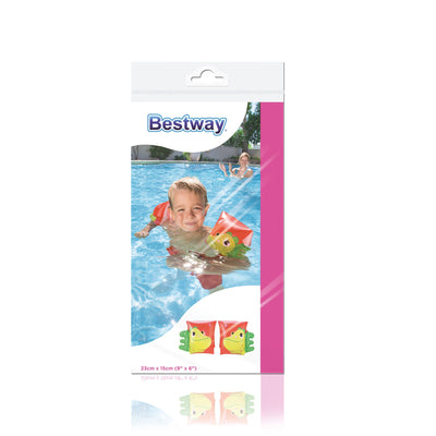 Bestway 32115 - 9 x 62,3 cm x 15 cm -kokoiset dinosauruksen ja papukaijan muotoiset uimarengaspuolikkaat.