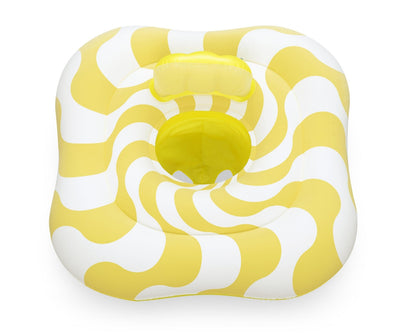 Kelluntatuoli uimataitoon, neliö, pehmeä, keltainen 76cm