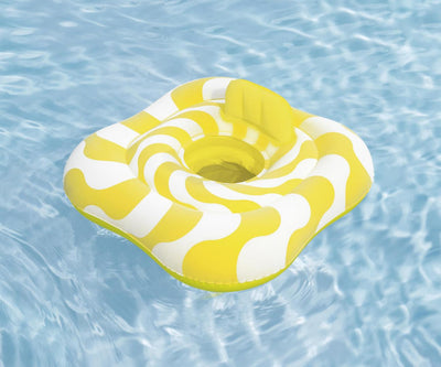 Kelluntatuoli uimataitoon, neliö, pehmeä, keltainen 76cm