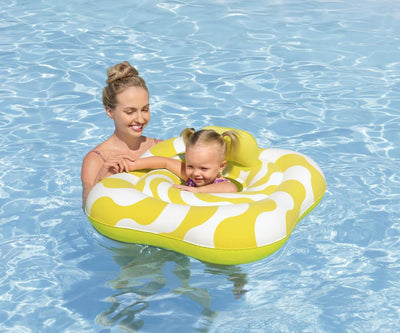 Kelluntatuoli uimataitoon, neliö, pehmeä, keltainen 76cm