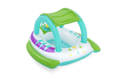Bestway 34149 -lautta, jossa on aurinkosuoja, mitat 107 cm x 112 cm.
