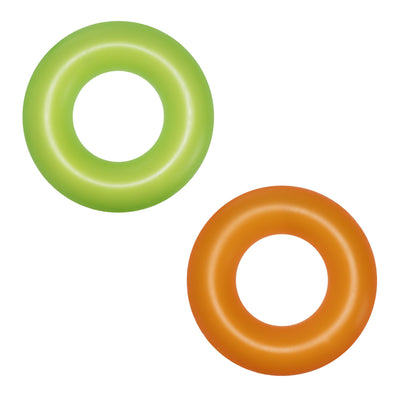 Bestway 36025 -kelluttava neonväriin puhallettava uimarengas, halkaisija 91 cm, väri oranssi.