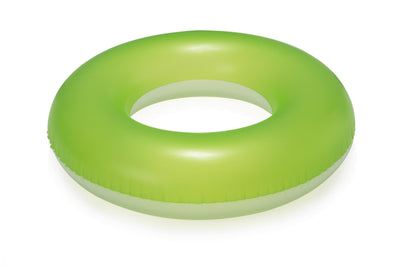 Vihreä Bestway 36025 -kellukkeen muotoinen uima-allasrengas, halkaisija 91 cm.
