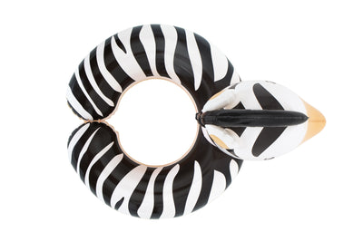 Bestway 36112 -merkkinen zebra-kuvioitu uimarenkaan, jossa on halkaisija 45 cm ja korkeus 51 cm.