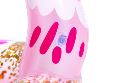 Bestway 36306 -uima-allasrengas, halkaisija 61 cm. Vaaleanpunainen ja kimalteleva flamingokuviointi.