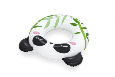 Bestway 36351 -panda-uimarengas, mitat 79 cm x 85 cm. Uimarengas on mustavalkoinen ja siinä on pandan kasvot.