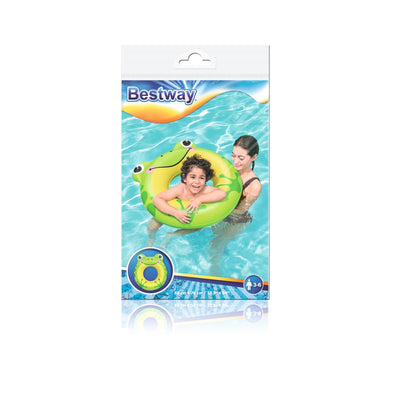 Bestway 36351 -kokoontaitettava uima-allas, vihreä sammakkokuviolla. Koko 85 cm x 76 cm.