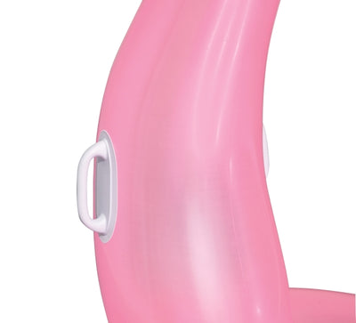 Pinkki flamingo-uimapatja, mitat 173cm x 170cm.