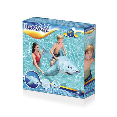 Bestway 41405 -dmuchany reki do pływania z uchwytami, mitat 183cm x 102cm. Mustavalkoinen ilmatäytteinen uimalelu, jossa kaksi kahvaa.