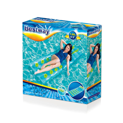 Bestway 43015 -dmuchany rantapatja, koko 188cm x 71cm, sinivalkoisilla raitakuviolla.