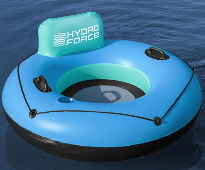 Ilmatäytteinen Sininen Uimapatja Selkänojalla 119 cm