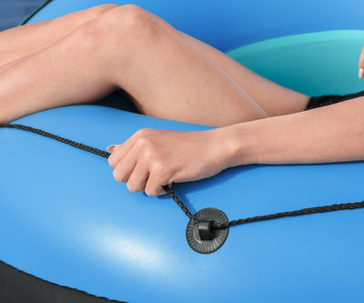 Ilmatäytteinen Sininen Uimapatja Selkänojalla 119 cm