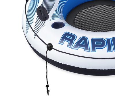 Sininen kelluttava uimapatja selkänojalla, PVC, 1.35m