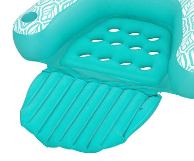 Puhallettava mintunvihreä uimapatja selkänojalla 145x120 cm