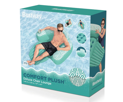 Puhallettava mintunvihreä uimapatja selkänojalla 145x120 cm