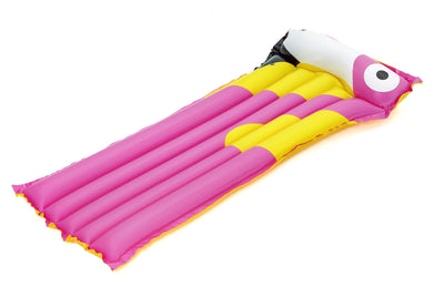 Vaaleanpunainen trooppinen lintu-uimapatja, mitat 183 cm x 76 cm.