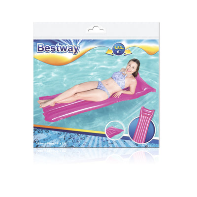 Vaaleanpunainen Bestway-makuualusta, mitat 183cm x 69cm.