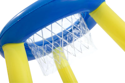 Bestway 52418 -paketissa on kelluva koripallokori ja pallo, halkaisijaltaan 61 cm.