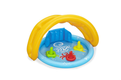 Lasten PVC-uima-allas aurinkosuojalla ja leluilla 1,15m x 0,89m x 0,76m