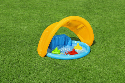 Lasten PVC-uima-allas aurinkosuojalla ja leluilla 1,15m x 0,89m x 0,76m