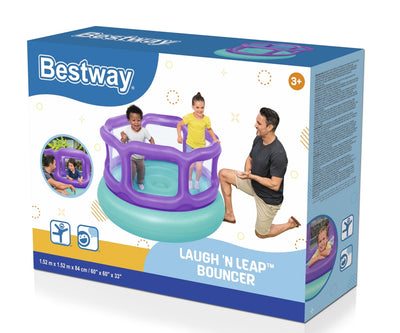 Bestway 52646 -dmuchany pyöreä hyppynalli, joka sopii erinomaisesti lasten leikkeihin. Koko 152cm x 152cm x 84cm.